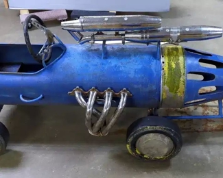 Handcrafted Metal Playground Rocketship, Approx 88" Long