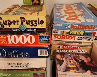 vintage games, including Roadrunner, hangman, Sorry, payday, Go to the head of the class..some great classics