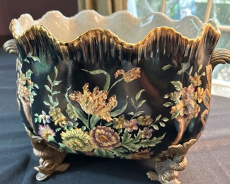 Castillian Planter with Brass Handles and Feet