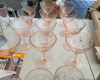 Pink stem ware George Dickle Glasses