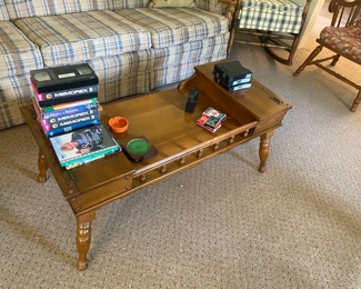 Antique coffee table with storage