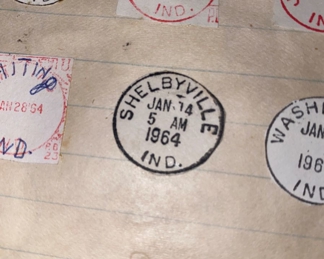 Collection of postmarks from every ware and stamps