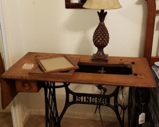 Antique Singer sewing machine table