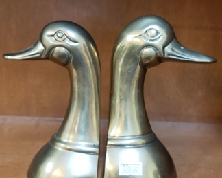 Brass duck head bookends