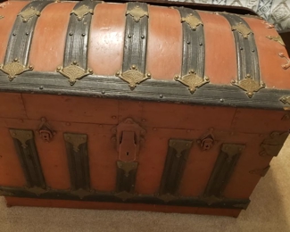 Large Clay Red and Black antique trunk