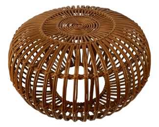 Franco Albini Italian Rattan Pouf / Ottoman  78" circumference  