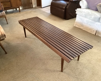 Walnut slat bench 60” 