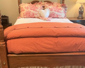 Rice carved four-poster  bed