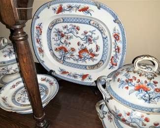 Antique 19th Century Pearl Ware "Chinese Tree" Ironstone