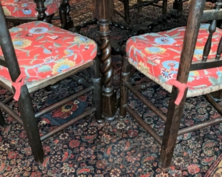 Elegant barley twist base of the antique table