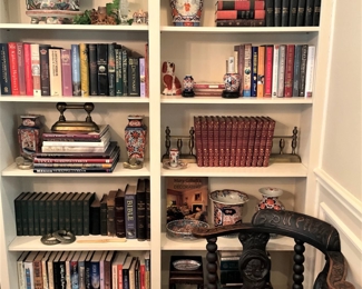 Many fine books and shelf décor 