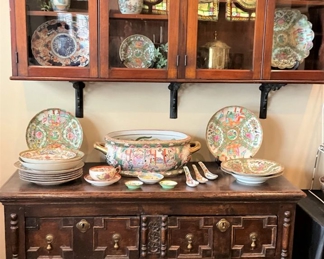 Antique wall cabinet; antique server