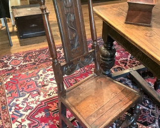 One of two antique chairs