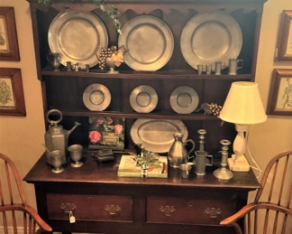 Fabulous antique Welsh dresser filled with more pewter