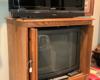 2 TV's and TV cabinet
