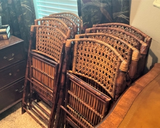 8 bamboo folding chairs