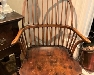 One of the several wonderful antique Windsor chairs