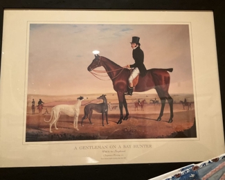 "A Gentleman on a Bay Hunter . . . With His Two Greyhounds" by Benjamin Herring, Sr.