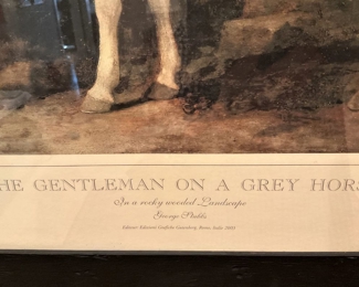 "The Gentleman on a Grey Horse . . .  In a Rocky Wooded Landscape" by George Stubbs (Born in 1724, Liverpool, United Kingdom; died 1806)