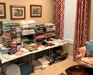 Lots of linens, towels, placemats, etc.