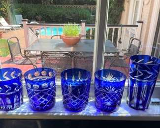 Miscellaneous cobalt blue glasses