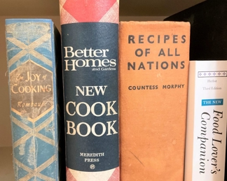 1943 edition of "The Joy of Cooking" by Irma S. Rombauer; Better Homes and Gardens "New Cook Book"