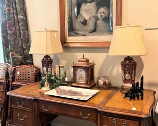 Lovely desk; matching lamps