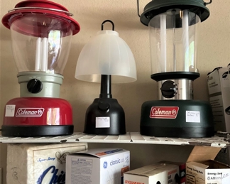 Coleman lanterns; light bulbs