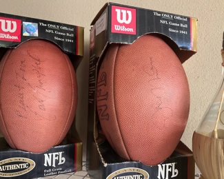 Earl Campbell autographed football (left)