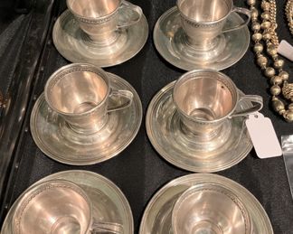 Sterling demitasse cups & saucers (no liners)