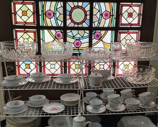 Spode "Trade Winds" - English bone china (8 place settings plus extra pieces) (Sorry the stained glass door is NOT for sale.)