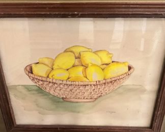 Framed lemon art