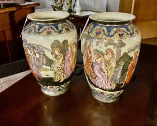 Vintage Hand Painted Porcelain Vases