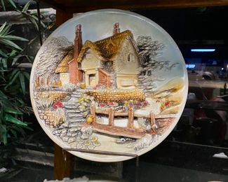 c.1950's Chalkware Plate by E.W. USHERk