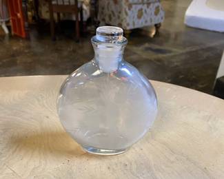 Vintage 5-1/2" Iridescent Etched Glass Bottle