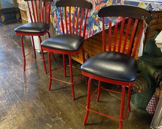 Set of 3 AMISCO Heavy, Swivel Bar Stools (LIKE NEW!)
