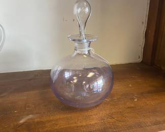 c.1885-1914 Hand Blown 9" Manganese Dioxide (Purple Hue Color) Decanter with Starburst Bottom