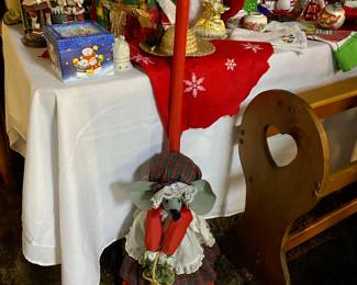 Vintage Christmas Mouse Broom 