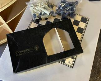 c.1962 Ganine Conqueror Sculptured Chess Set #1483 by Pacific Game Co., USA