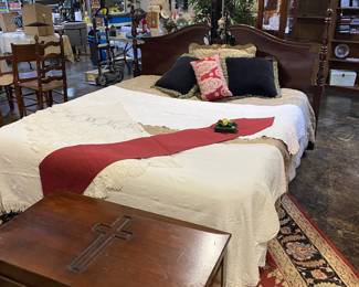 Queen Anne Style, KING SIZE Mahogany Headboard and Frame