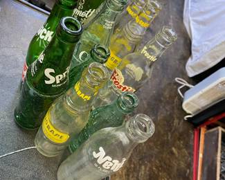 Assortment of old soda bottles...