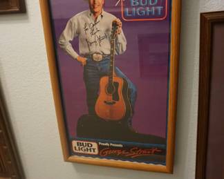 George Strait signed Bud light poster