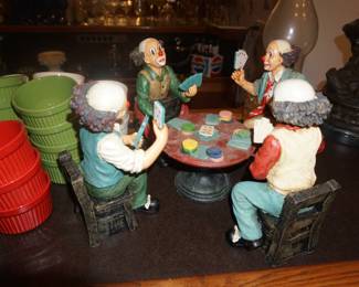 clowns playing cards