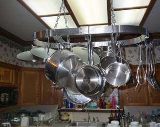pots and pans, hanging pot rack