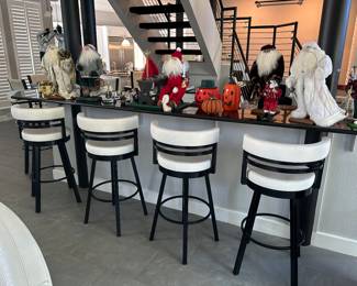 Urway white leather barstools