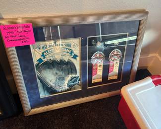 All Star game 1995 tickets and program framed baseball memorabilia