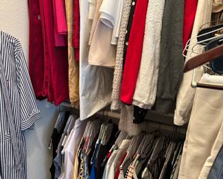 Womens small and medium clothing, some mens shirts and womens pants, jeans and shorts