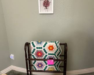 Handmade quilt and rack