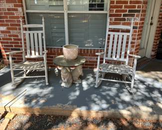 Pair of rockers and very cute rabbit table with glass top