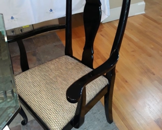 A pair of lacquer dining chairs